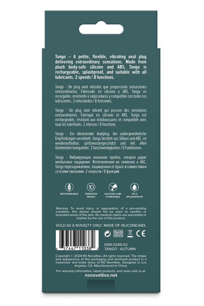 NS Tango Plug Vibro Hồng Cổ Điển Rung Hậu Môn Đỉnh