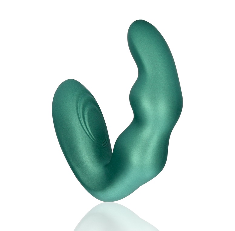 Ouch Massager Prostate Xanh Kim Loại Rung 9cm