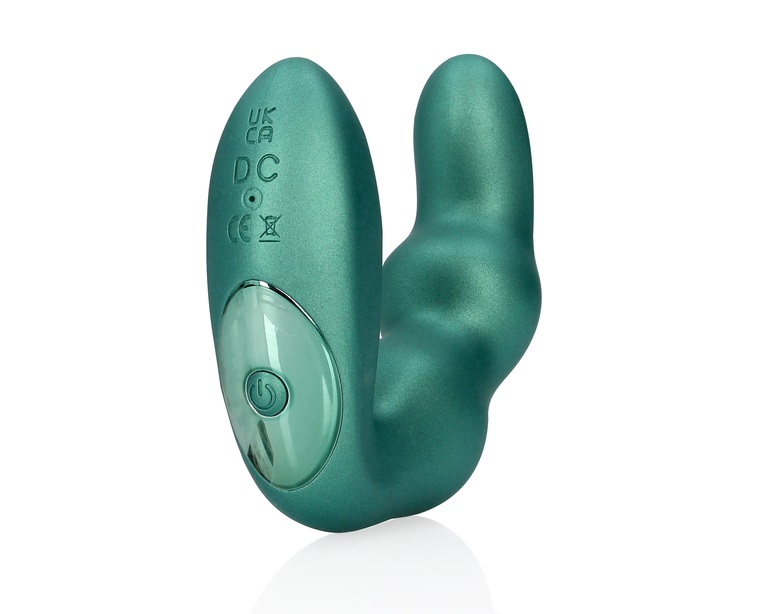 Ouch Massager Prostate Xanh Kim Loại Rung 9cm