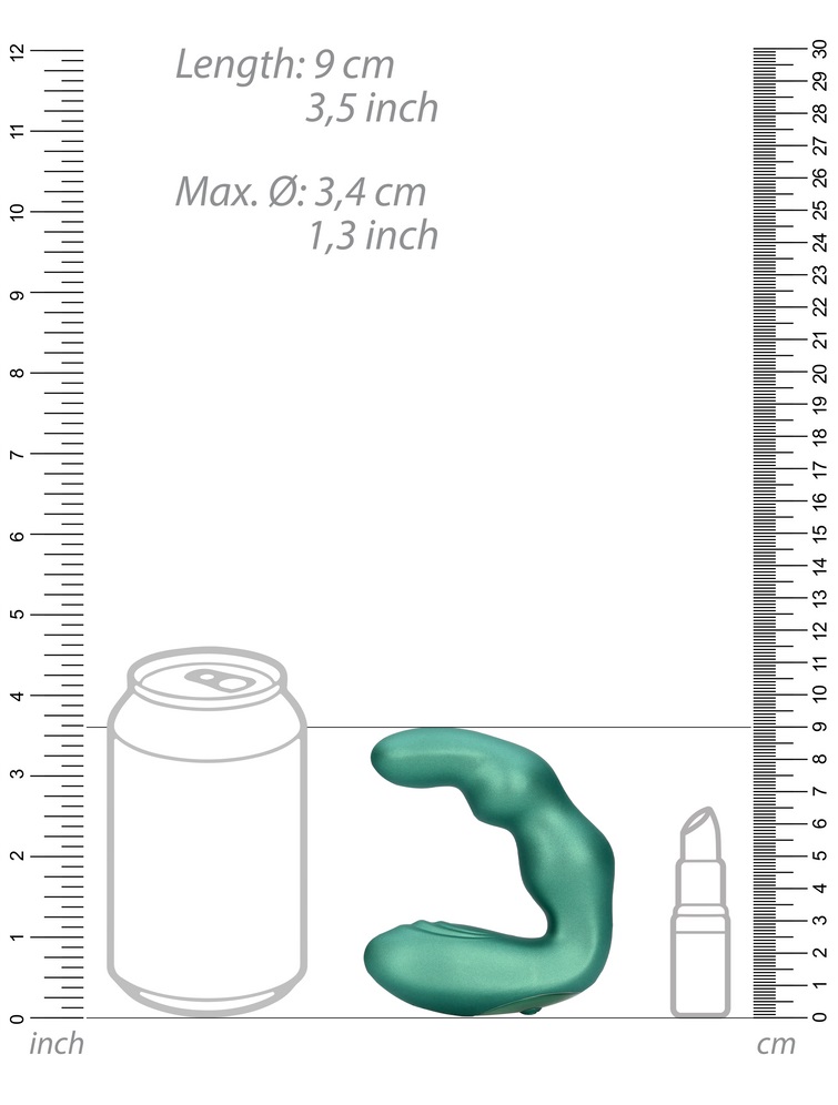 Ouch Massager Prostate Xanh Kim Loại Rung 9cm