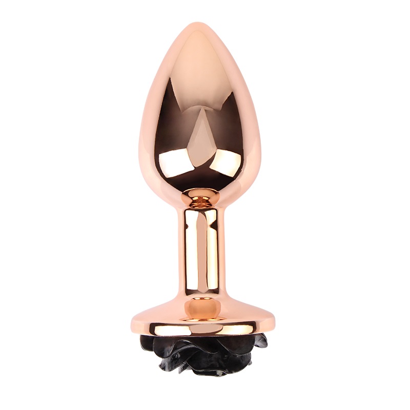 Plug Hậu Môn Chisa Rose S Đen Nhỏ Kim Loại Cao Cấp