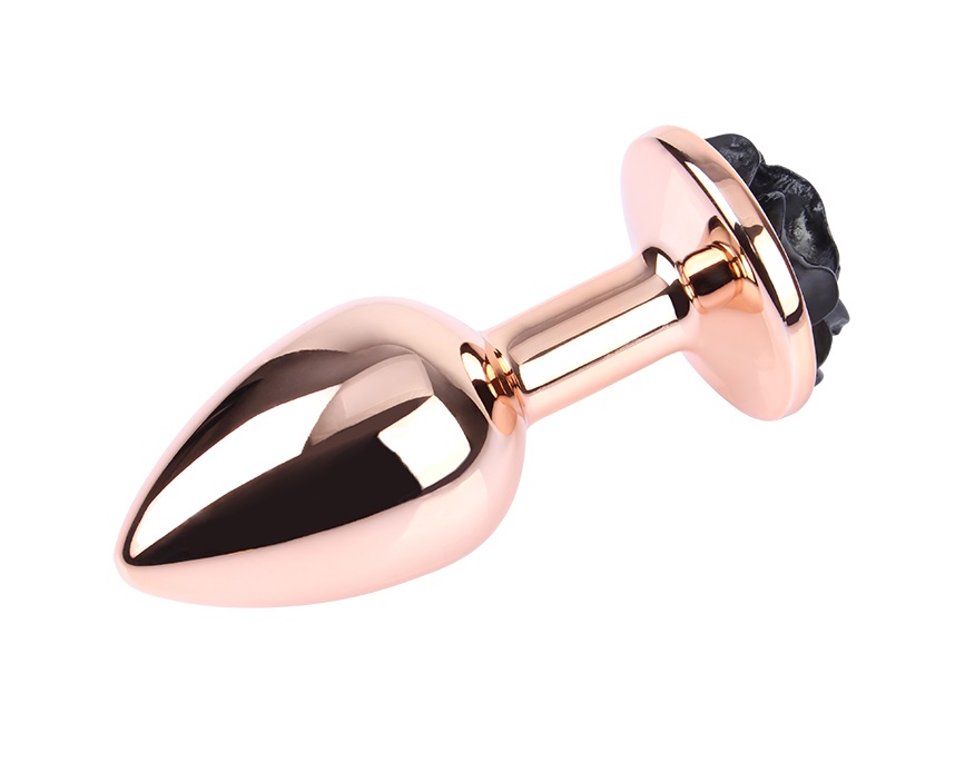 Plug Hậu Môn Chisa Rose S Đen Nhỏ Kim Loại Cao Cấp