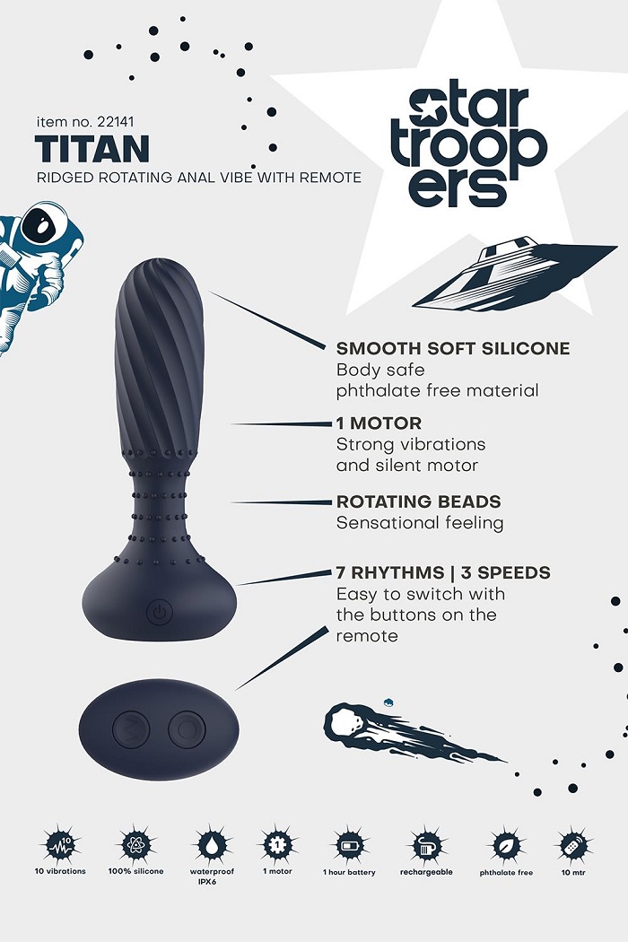 Dreamtoys Titan SE Anal Xoay Rung App Xanh Thú Vị
