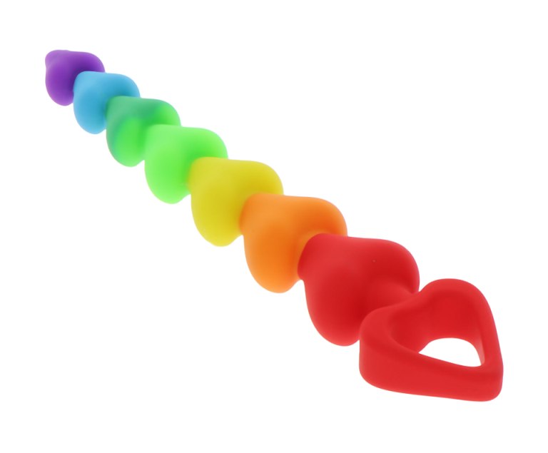 ToyJoy Chuỗi Hậu Môn Rainbow Tim 21.5cm An Toàn