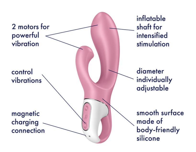 Satisfyer Air Pump Thỏ Rung Hồng 20cm Thích Lên Đỉnh