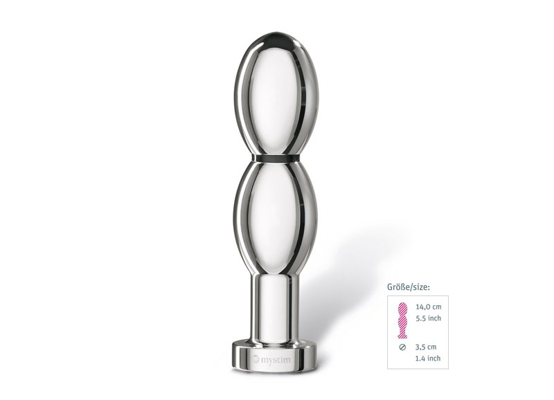 Mystim Othello E-Stim Dildo Bạc Nhôm Đức 14cm Kích Thích