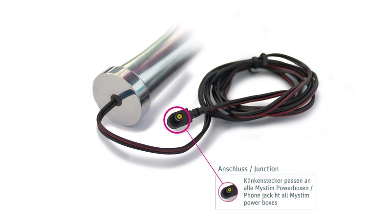 Mystim Othello E-Stim Dildo Bạc Nhôm Đức 14cm Kích Thích