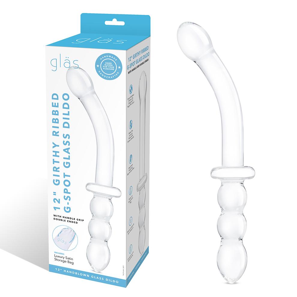 Glas Dildo 30.5cm G-spot Thủy Tinh Rãnh Đỉnh