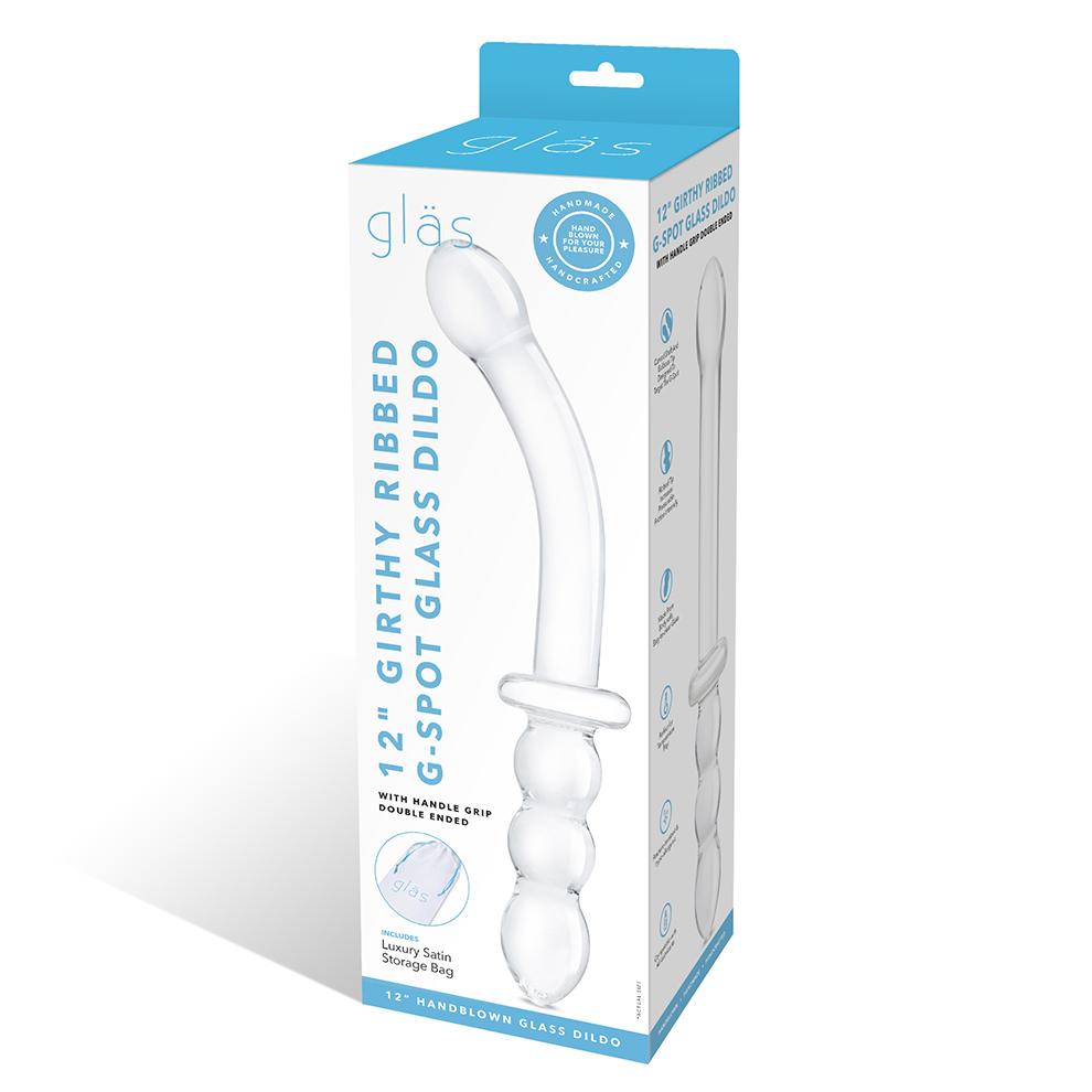 Glas Dildo 30.5cm G-spot Thủy Tinh Rãnh Đỉnh