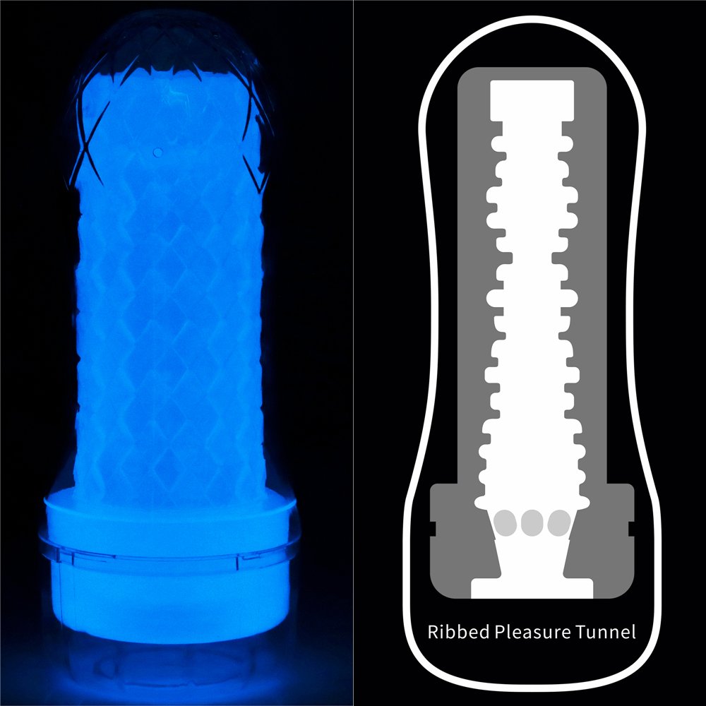 Lovetoy Ribbed Máy Bay Cup 20cm Phát Sáng Kích Thích
