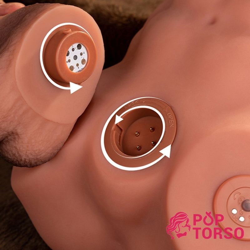 Xise TPE Torso Nam 7.7LB Dildo Rung Đẩy 18cm Mạnh Mẽ