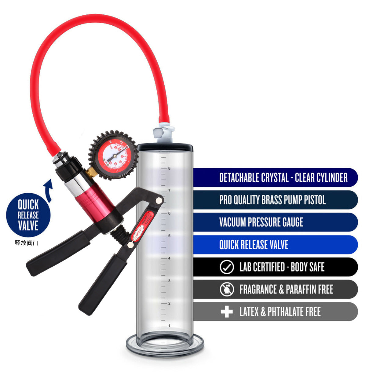 Metal Penis Pump Nở Lớn Tập Luyện Thép An Toàn 