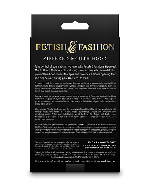 Hood Mouth Zipper Taboo Đen BDSM Nô Lệ Hấp Dẫn