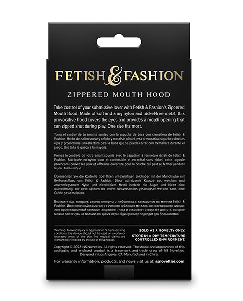 Hood Mouth Zipper Taboo Đen BDSM Nô Lệ Hấp Dẫn