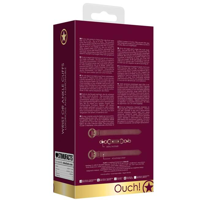 Shots Ouch Halo Còng Da Đỏ Burgundy Quyến Rũ Nồng Cháy