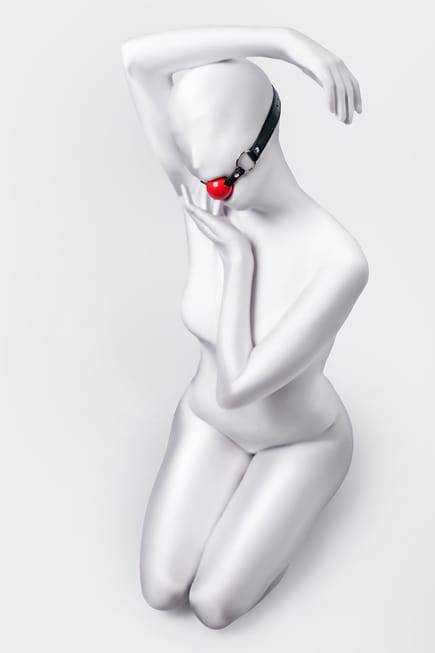 Klyap Toyfa Bóng Đỏ Da BDSM Im Lặng