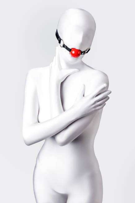 Klyap Toyfa Bóng Đỏ Da BDSM Im Lặng