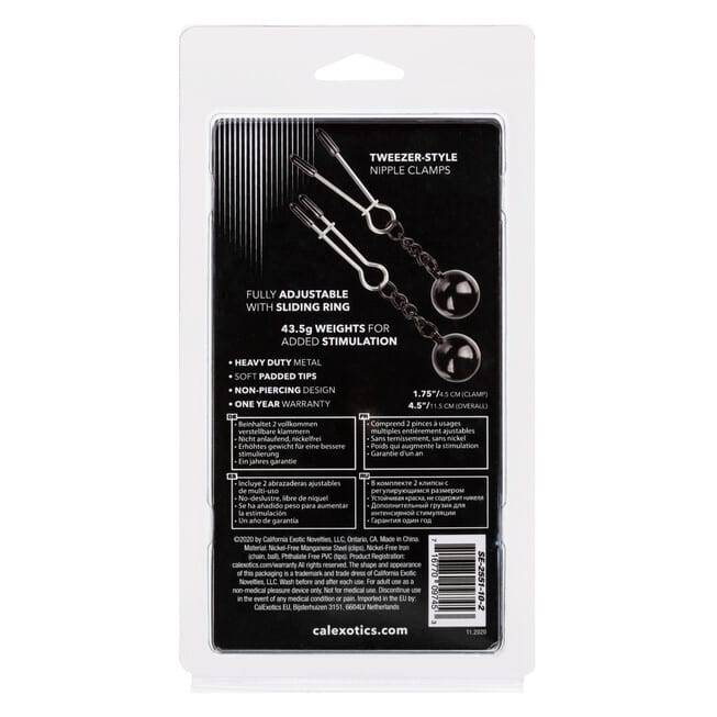 CalExotics Nipple Grips kẹp vú nặng bạc đen sang trọng