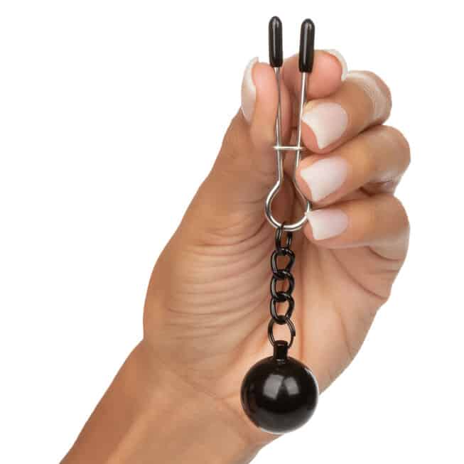 CalExotics Nipple Grips kẹp vú nặng bạc đen sang trọng