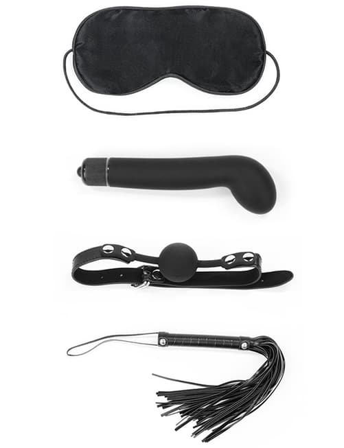 LoveToy Deluxe BDSM Kit 4 món da giả rung kẹp miệng