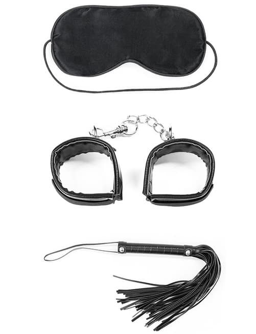 LoveToy BDSM Kit 3 Món Đen Roi Trói Cao Cấp