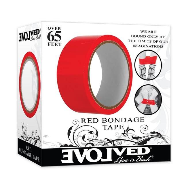 Evolved Bondage Tape Đỏ PVC 19.5m Trói Dễ Dùng Hấp Dẫn