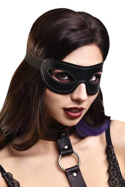 Pecado Mask BDSM Da Đen Oval Mở Hở Bí Ẩn