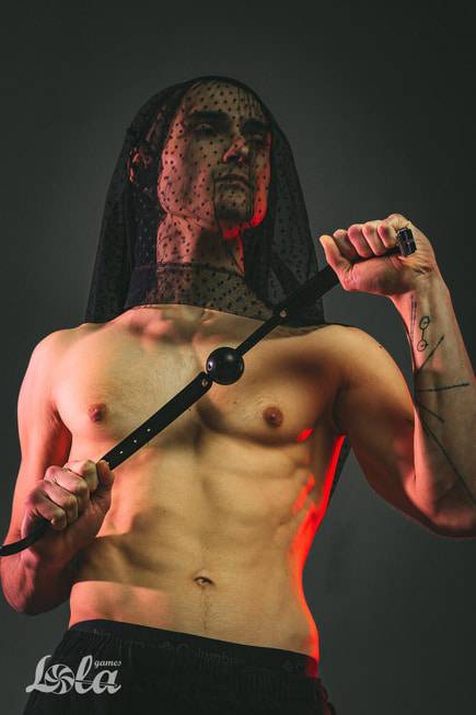 Gag Lola Party Hard 64cm PVC BDSM nô lệ im lặng hoang dã