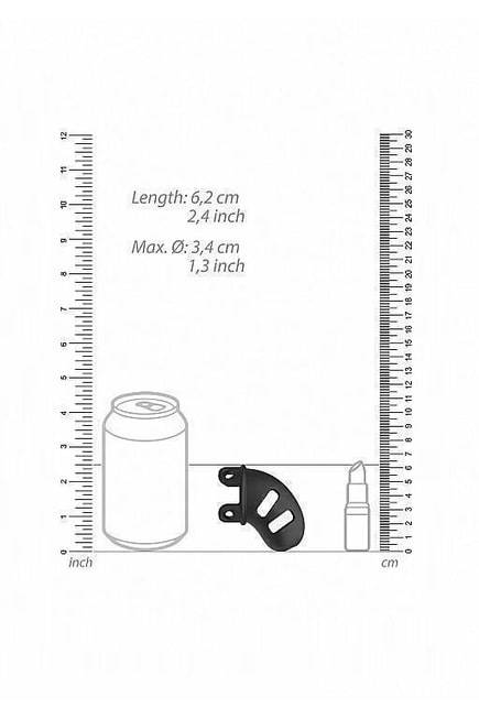 Shotsmedia Chastity Cage Đen Nam 8.5cm Khóa Kiểm Soát