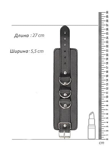 Ouch Leather Handcuffs Đen Bền BDSM Năng Động