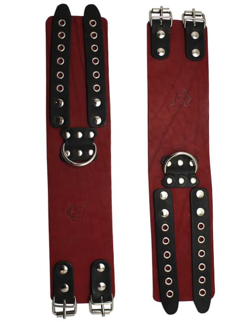 Khóa Tay Da Đỏ Podium BDSM Không Lót Siêu Kích Thích