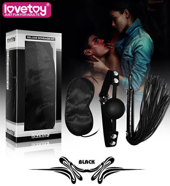 LOVETOY Bộ BDSM Đen Mặt Nạ Kẹp Đánh Siêu Hấp Dẫn