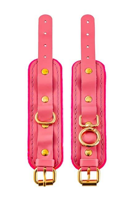 Khóa Tay Pecado BDSM Mini Hồng Da Thật Gợi Cảm