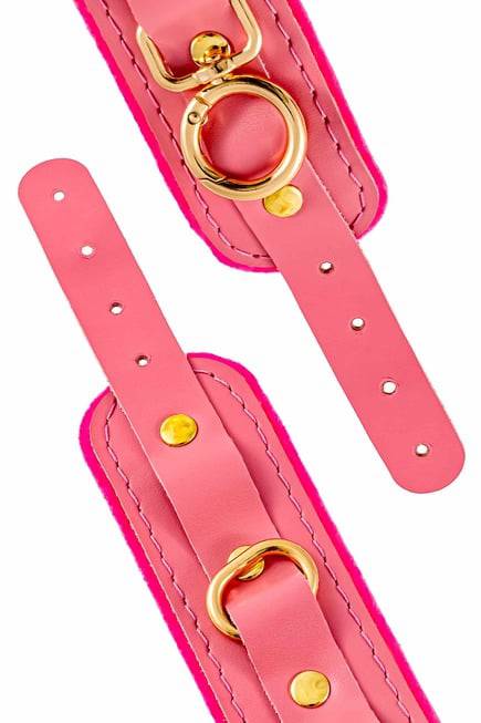 Khóa Tay Pecado BDSM Mini Hồng Da Thật Gợi Cảm