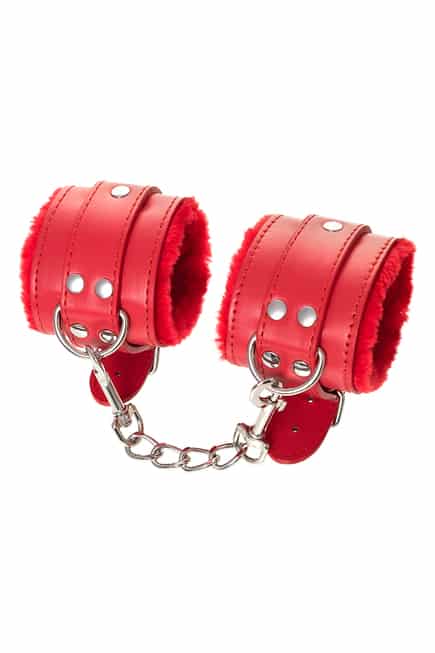 Anonymo Khóa Tay Đỏ Da Mềm Rivet Chắc Chắn Kiểm Soát