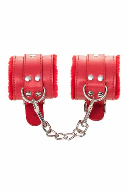 Anonymo Khóa Tay Đỏ Da Mềm Rivet Chắc Chắn Kiểm Soát