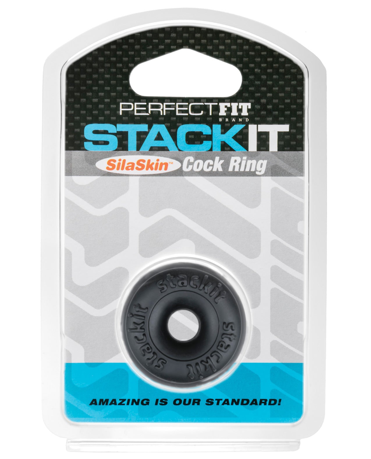 Perfect Fit Stackit Ring Đen - Nhẫn cặc SilaSkin thoải mái đa năng 