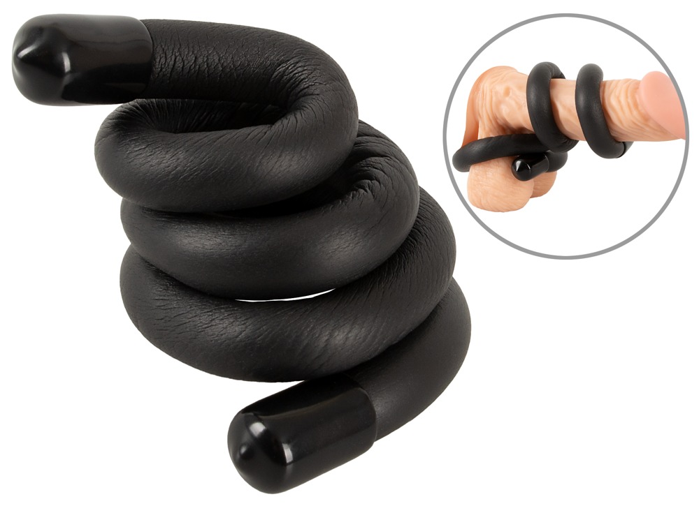 Penis Ring Bad Kitty Đen Cong Linh Hoạt 54cm 