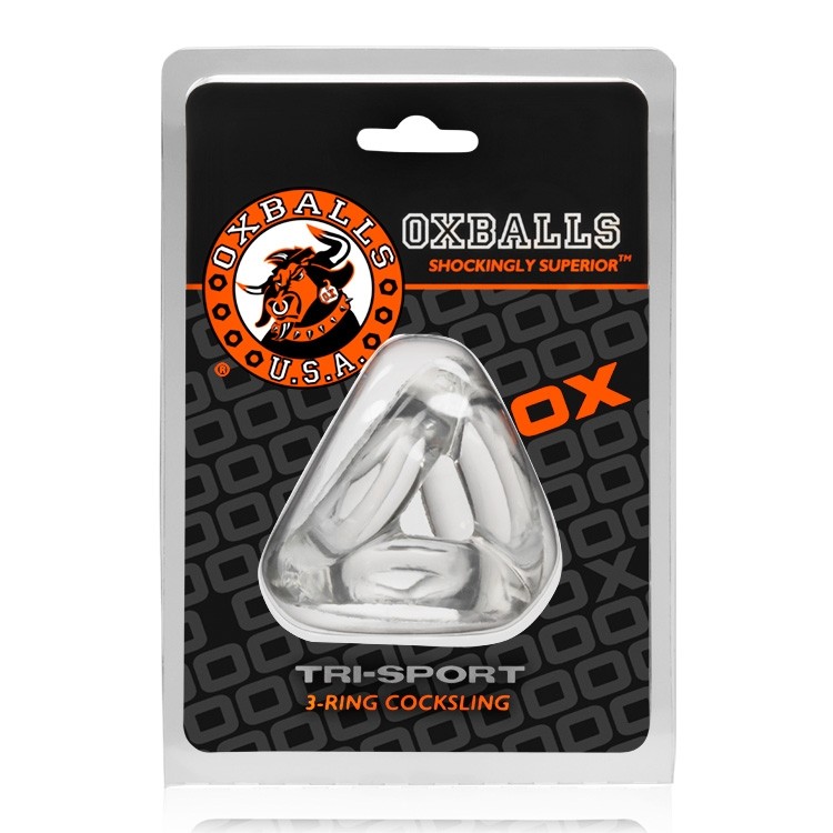 Oxballs Tri-Sport 3 Vòng Cockring Trong Suốt Mỹ Mạnh