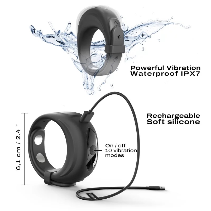 Dorcel Ring Đen Rung Dương Vật Thủy Phi Thích Bùng Nổ