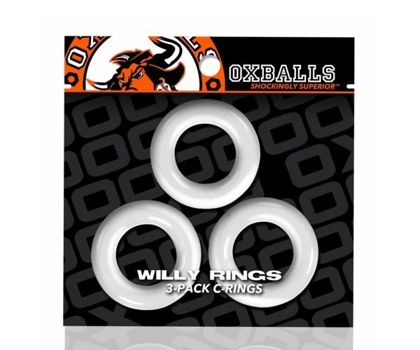 Oxballs Willy cock ring trắng 3pcs bền kéo dài