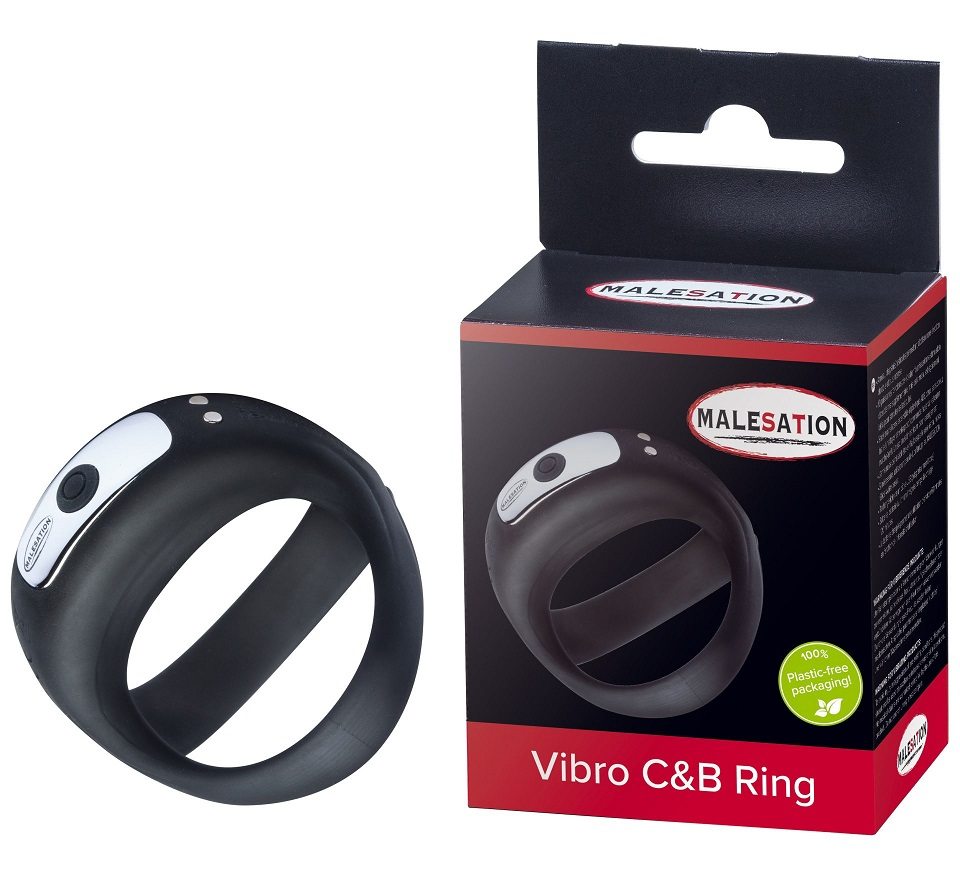 Malesation Ring Rung Dương Vật Bi Đen Thủy Tinh Mạnh Mẽ