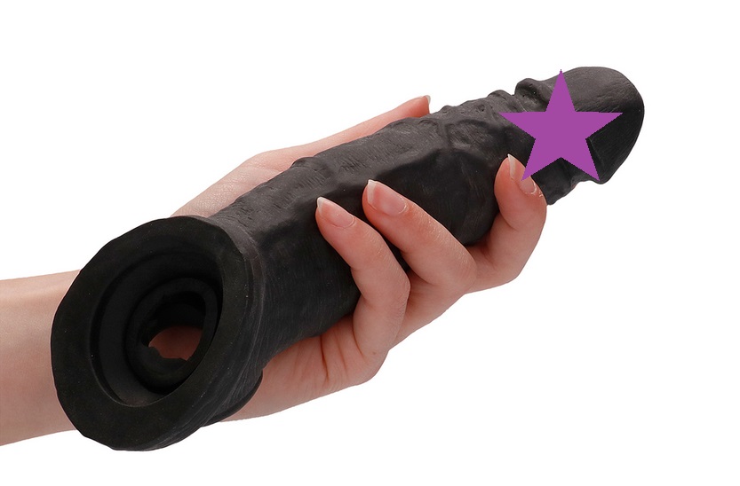 RealRock 9Inch Bao Dương 22cm TPE Đen Thực Tế Khoái Lạc Chân Thật