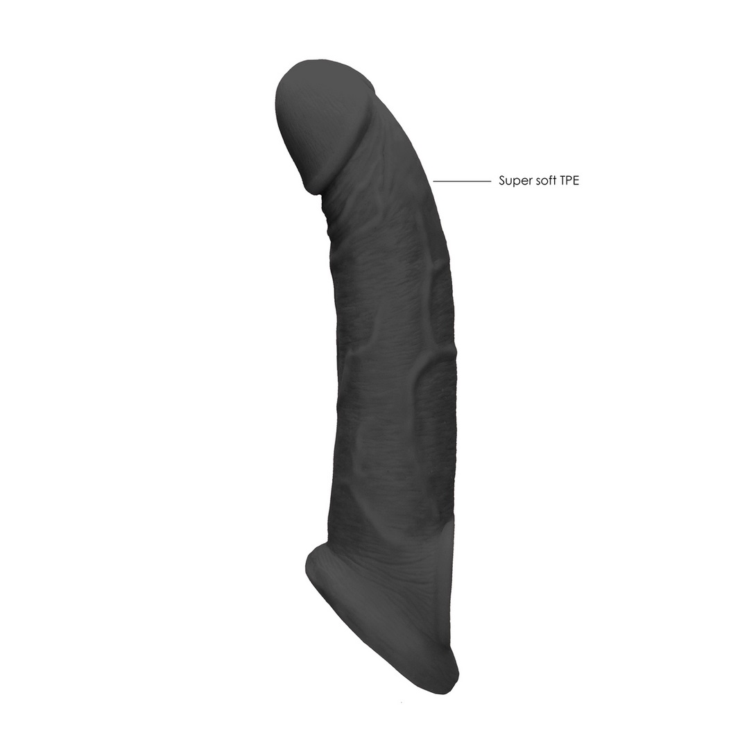 RealRock 9Inch Bao Dương 22cm TPE Đen Thực Tế Khoái Lạc Chân Thật