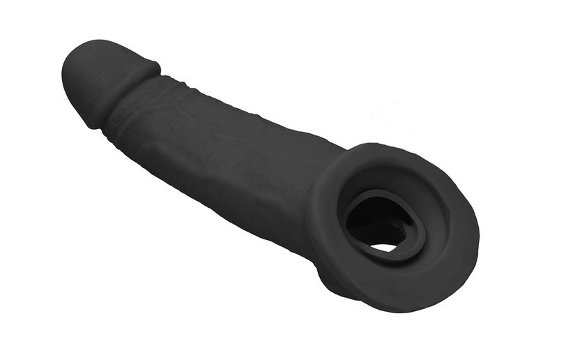 RealRock 9Inch Bao Dương 22cm TPE Đen Thực Tế Khoái Lạc Chân Thật