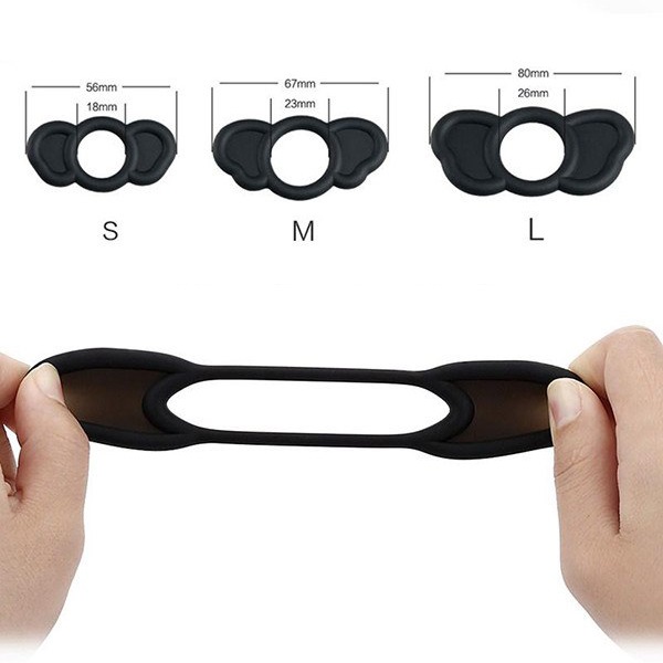 Canwin Vòng Cặc Voi Đen Silicone 3pcs Bền Bỉ Tăng Cường Đam Mê