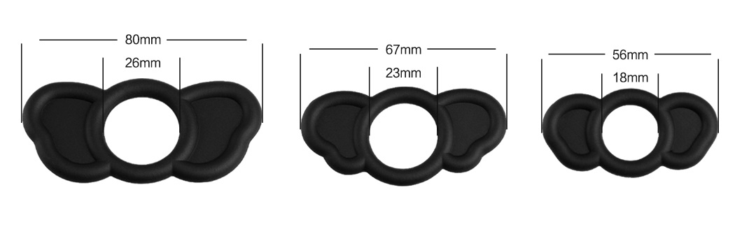 Canwin Vòng Cặc Voi Đen Silicone 3pcs Bền Bỉ Tăng Cường Đam Mê
