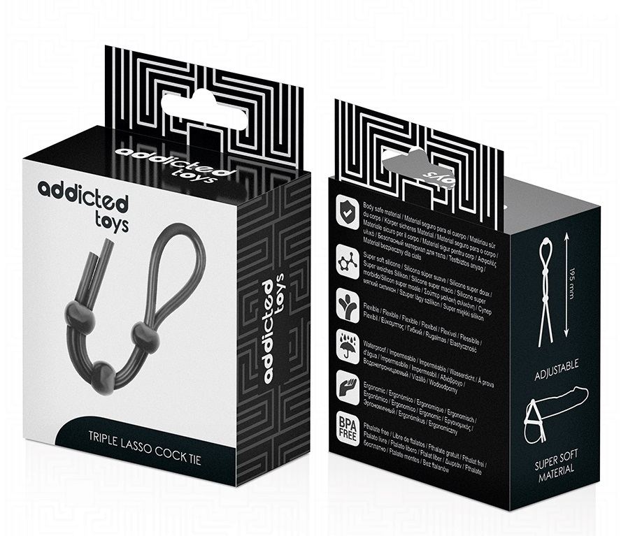 Triple Cock Ring Addicted Đen Ba Lớp Siêu Mạnh