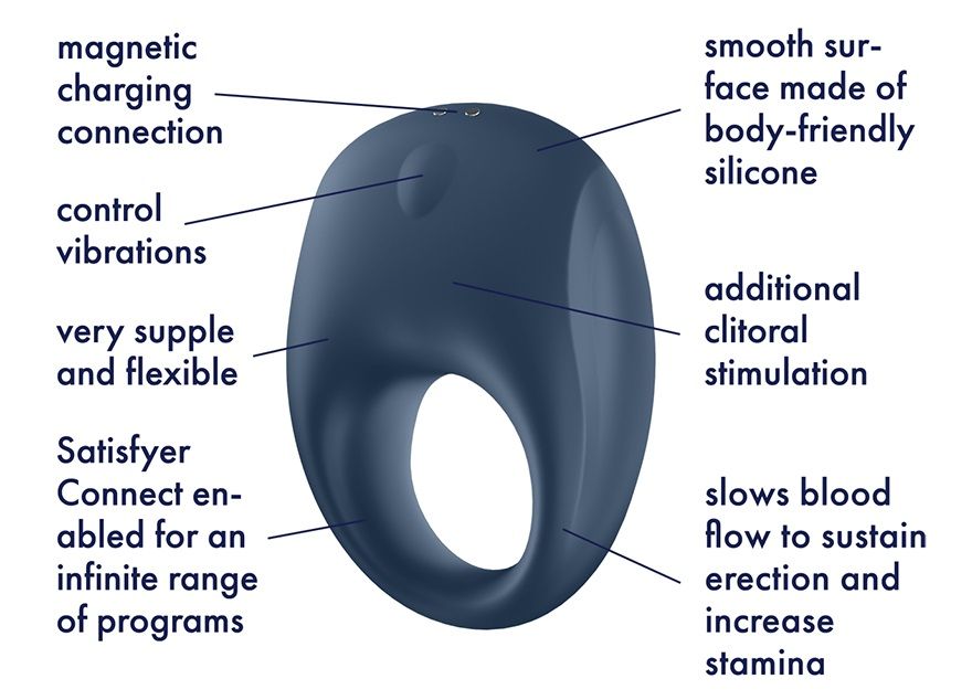Satisfyer Strong One Xanh Vòng Rung Cứng Kéo Dài
