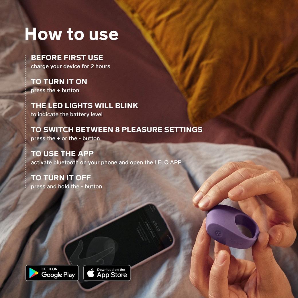 Lelo Tor 3 nhẫn rung cặp tím app điều khiển